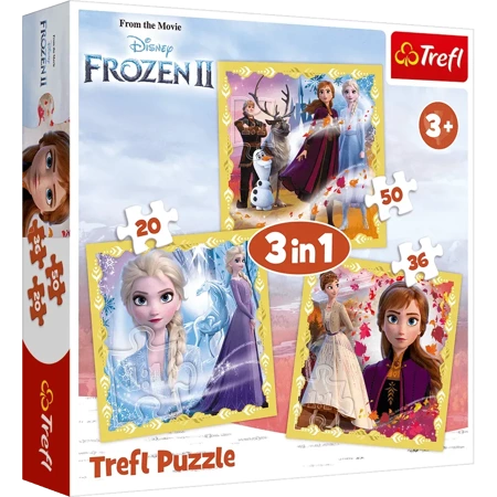 Puzzle 3w1 ( 20,36,50) Moc Anny i Elsy Frozen 2 34847