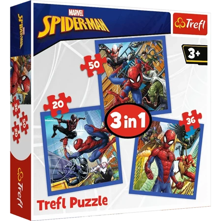 Puzzle 3w1 (20,36,50) Pajęcza siła Spider Man 34841