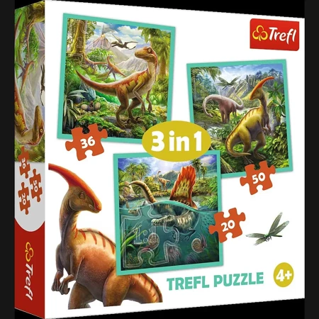 Puzzle 3w1 Niezwykły świat dinozaurów Trefl