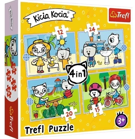 Puzzle 4w1 (12,15,20,24) Dzień Kicia Kocia 34372