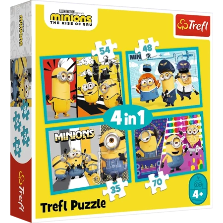 Puzzle 4w1 Wesoły Świat Minionków TREFL