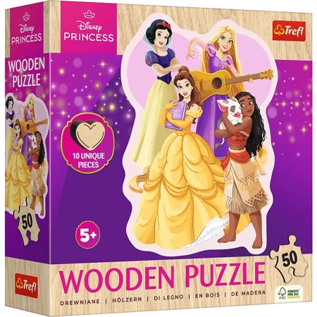 Puzzle 50 Drewniane Konturowe Urocze Księżniczki Disney Princess 20257