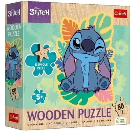 Puzzle 50  Drewniane Konturowe Wesoły Stitch 20281