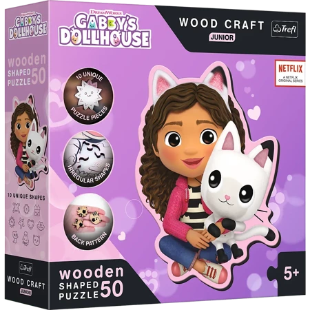 Puzzle 50 drewniane Wood Craft Junior Gabby i jej Kotek 20202