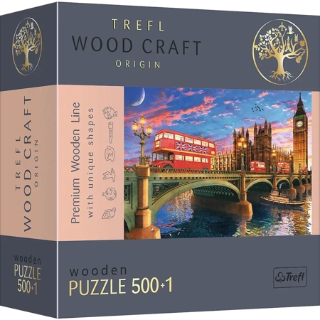 Puzzle 500+1 drewniane Pałac Westminsterski, Big Ben, Londyn 20155