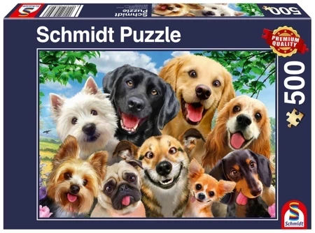 Puzzle 500 PQ Psy robią selfie