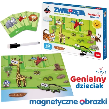 Puzzle 60 magnetyczne zwierzęta 110691