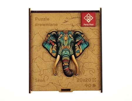 Puzzle 90 drewniane A4 Słoń