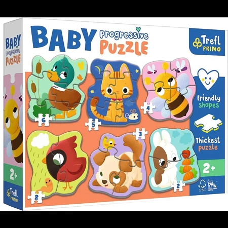 Puzzle Baby Progressive Zwierzęta 44003