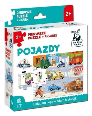 Puzzle Pojazdy + figurki Pierwsze puzzle Kapitan Nauka