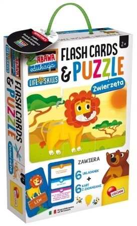 Puzzle dziecięce zabawa i edukacja i flashcards Zwierzęta