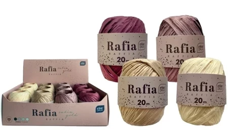 Rafia na spulce 20m Satin Gold (12szt)