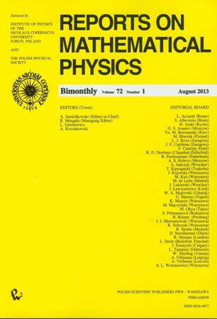 Reports On Mathematical Physics 72/1