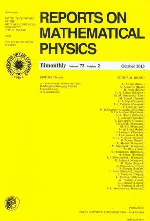 Reports On Mathematical Physics 72 / 2 Pergamon