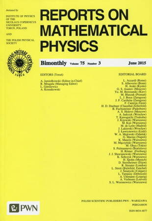 Reports On Mathematical Physics 75/3 2015 Kraj