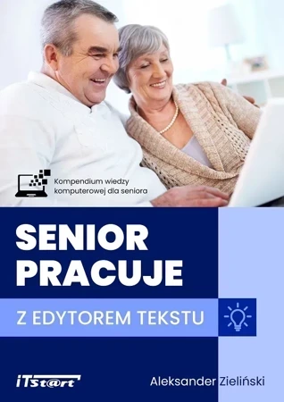 Senior pracuje z edytorem tekstu