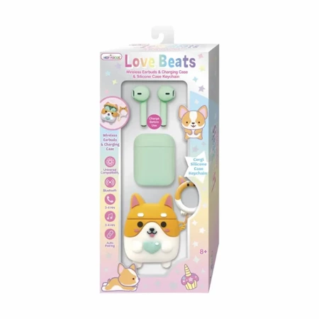 Słuchawki bezprzewodowe z etui Love Beats Corgi