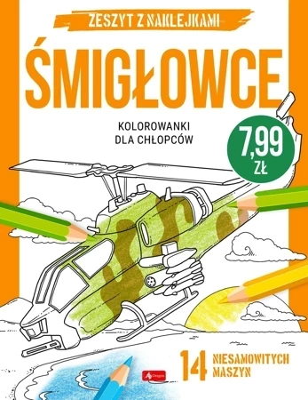 Śmigłowce. Kolorowanki dla chłopców