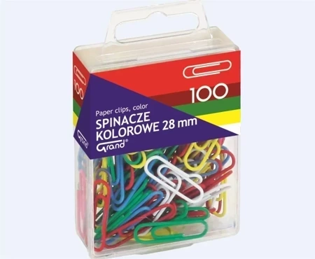 Spinacze kolorowe 100szt GRAND