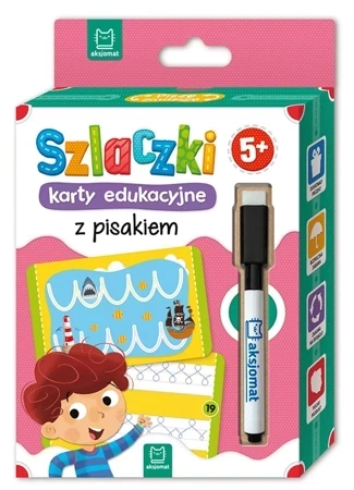 Szlaczki karty edukacyjne z pisakiem. 5+