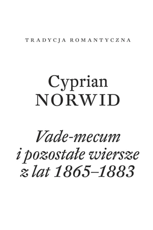 Vade-mecum i pozostałe wiersze z lat 1865–1883