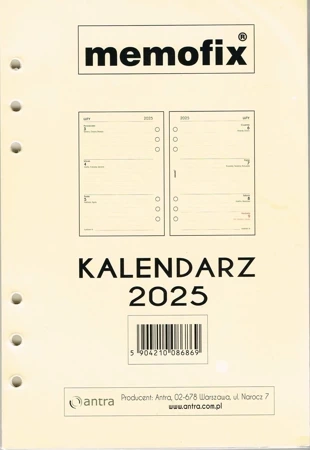 Wkład kalendarzowy 2025 A5 MEM/A5/TDW