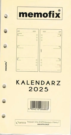 Wkład kalendarzowy 2025 B6 MEM/ST/TDW