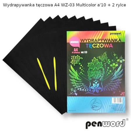 Wydrapywanka tęczowa A4 multicolor WZ-03