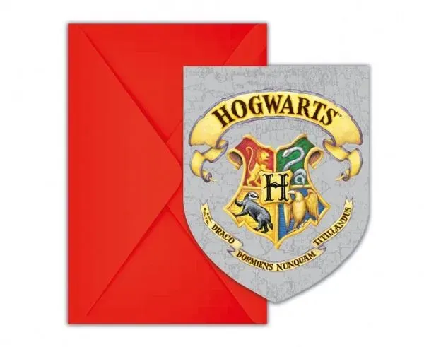 Zaproszenia Harry Potter Hogwarts House 6szt.