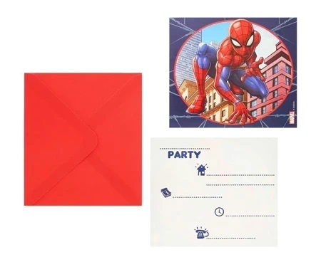 Zaproszenia z kopertami Spiderman 6szt