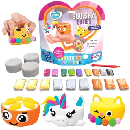 Zestaw z lekką ciastoliną Squishy Cuties