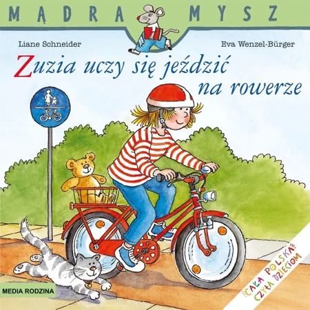 Zuzia uczy się jeździć na rowerze. Mądra Mysz