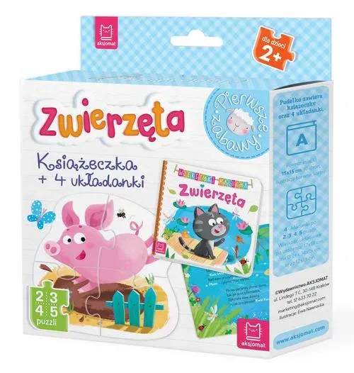 Zwierzęta. Książeczka + 4 układanki. Puzzle dla malucha