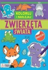 Zwierzęta świata. Kolorowanki z naklejkami.