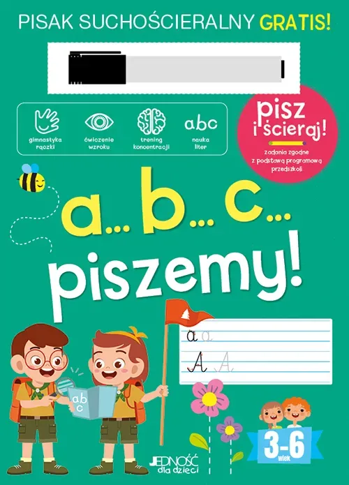 A...B...C... piszemy!. Książka z pisakiem suchościeralnym