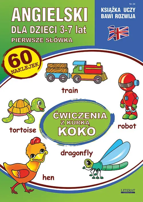 Angielski dla dzieci 24 Pierwsze słówka 3-7 lat Ćwiczenia z kurką Koko