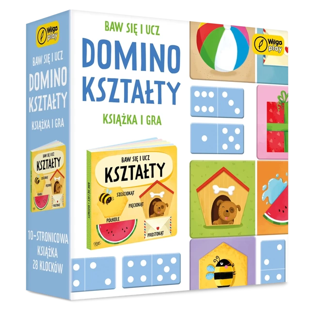 Baw się i ucz Domino Kształty Gra i książka