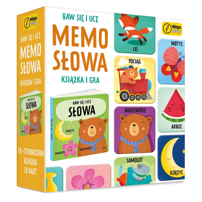 Baw się i ucz Memo Słowa Gra i książka