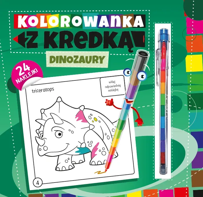 Dinozaury. Kolorowanka z kredką