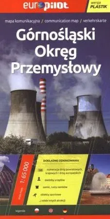 Górnośląski Okręg Przemysłowwy mapa komunikacyjna 1:65000 Europilot/plastik