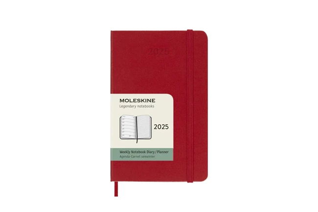 Kalendarz 2025 12M Moleskine P tygodniowy Scarlet Red 9x14