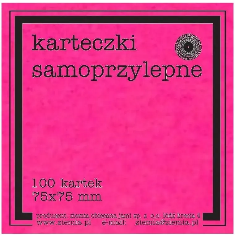 Karteczki samoprzylepne Fluo 75x75mm 100K róż