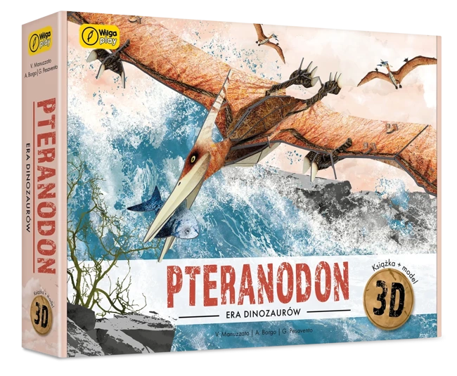 Książka i puzzle 3D era dinozaurów Pteranodon