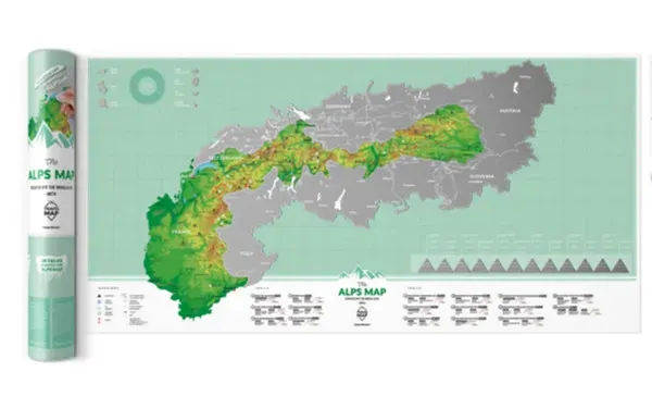 Mapa zdrapka Alpy