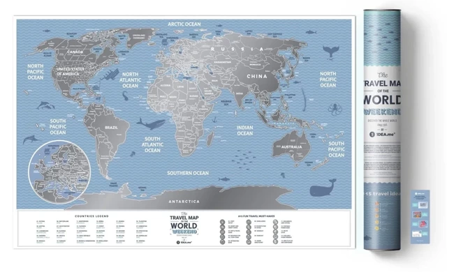 Mapa zdrapka - Travel Map Weekend World