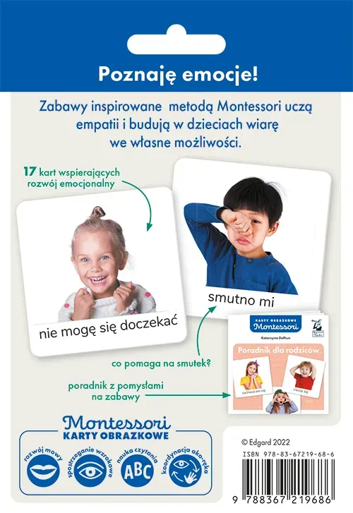 Montessori Karty obrazkowe Emocje (2-5 lat). Kapitan Nauka