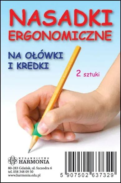 Nasadki ergonomiczne na ołówki i kredki korygujące nieprawidłowy uchwyt 2 sztuki