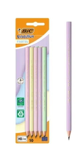 Ołówek BIC Evolution Pastel bez gumki blister 10 szt.