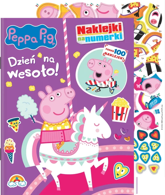 Peppa Pig. Naklejki na numerki. Dzień na wesoło