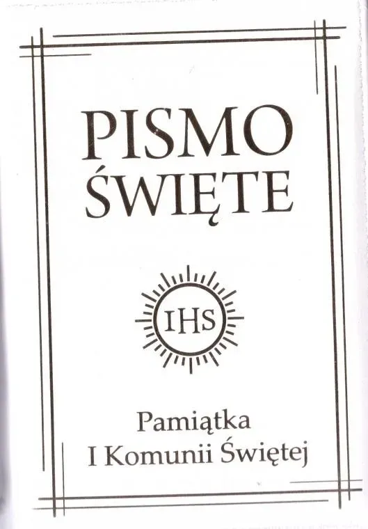 Pismo Święte w etui białe - I Komunia Św.